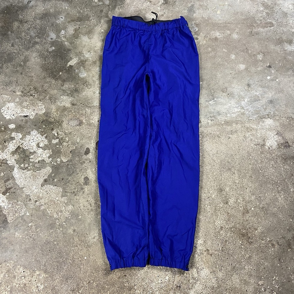 Vintage 90s Patagonia Rain Shell Pants Size Medium Blue Full Zip Hiking Wear